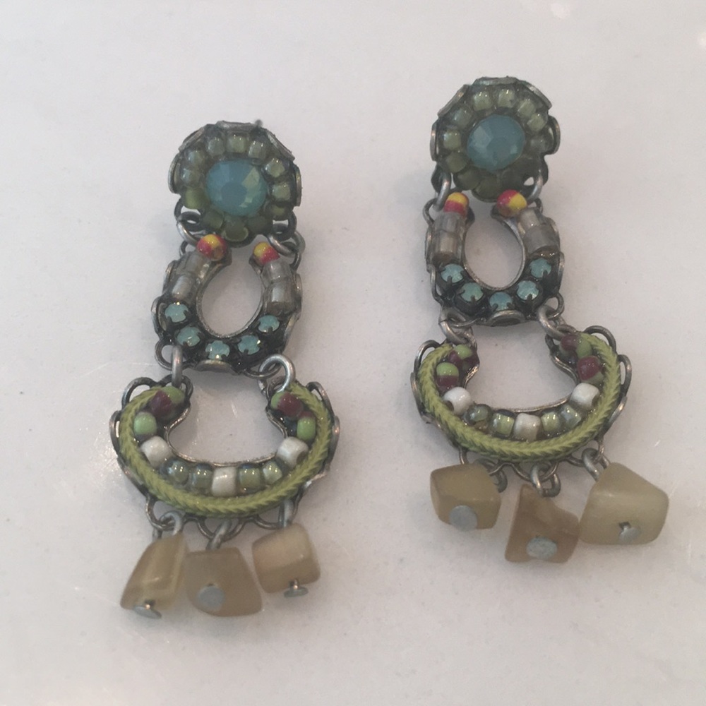 Multi-Colored Drop Earrings - image 1